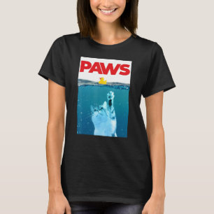 Tassar Katt och Gult Anka Teal Blue Vatten P T Shirt