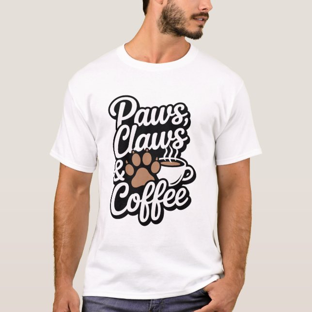 Tassar Klo och kaffe T-Shirt (Framsida)
