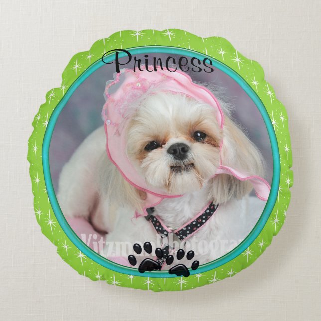 TASSAR - mitt bästa vänhusdjurfoto kudder Rund Kudde (Framsidan)