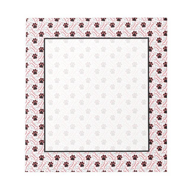 Tassar och Bones Funny Design för Hundälskare Anteckningsblock (Framsida)