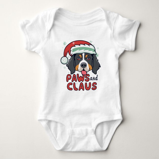 Tassar och Claus - Hund Jul Bernese T Shirt (Framsida)