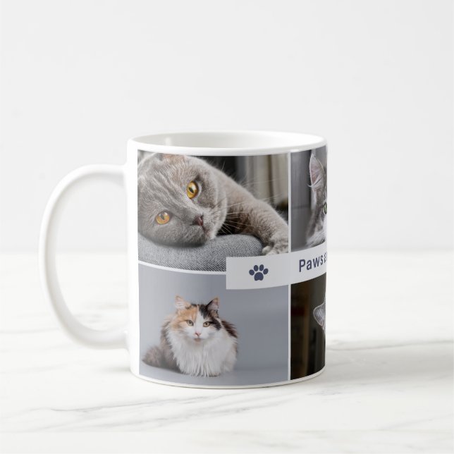 Tassar och Reflect - Cute Cat Mugg för Cat Lovers (Vänster)