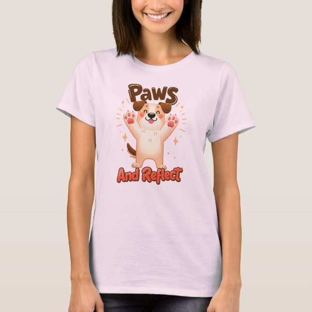 Tassar och reflektera Cute Hund T Shirt (Framsida)