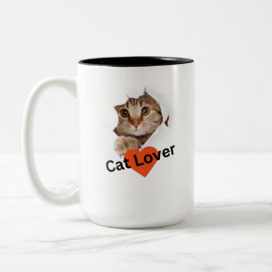 "Tassar och sip: Cat Photo Ceramic 2 tone Mugg" Två-Tonad Mugg