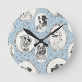 Tassar- och tidväggsklocka rund klocka