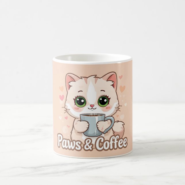 Tassar, örter och Hett kaffe: Kawaii Kattunge Kaffemugg (Center)