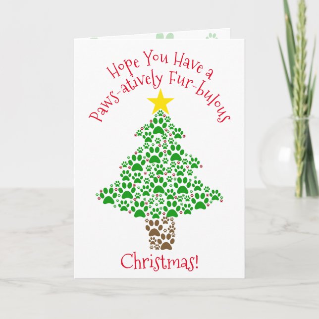 Tassar-Päls-dimma Djurälskare för julklapp Helgkort (Framsida)