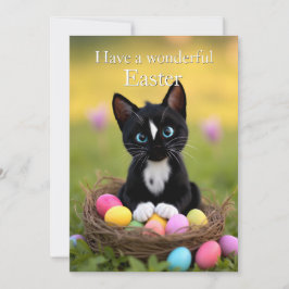 Tassar, pastellis och purris: Felinis Påsk Nest Julkort