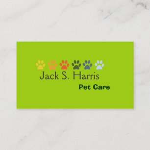Tassar Pea Grönt Pet Animal Care Visitkort