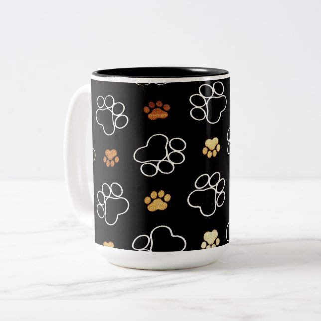 Tassar Pet Hund Två-Tonad Mugg (Framsida vänster)