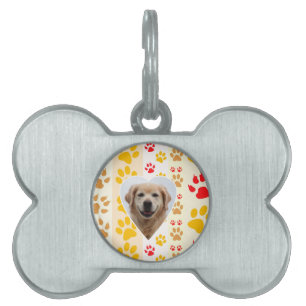Tassar Skriv ut Golden Retriever Hund Hearts ID-bricka Husdjur