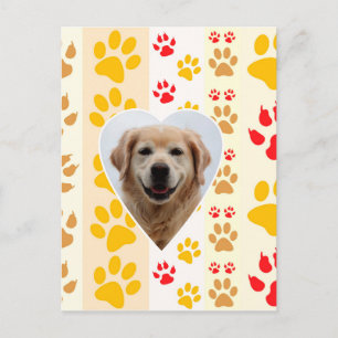 Tassar Skriv ut Golden Retriever Hund Hearts Vykort