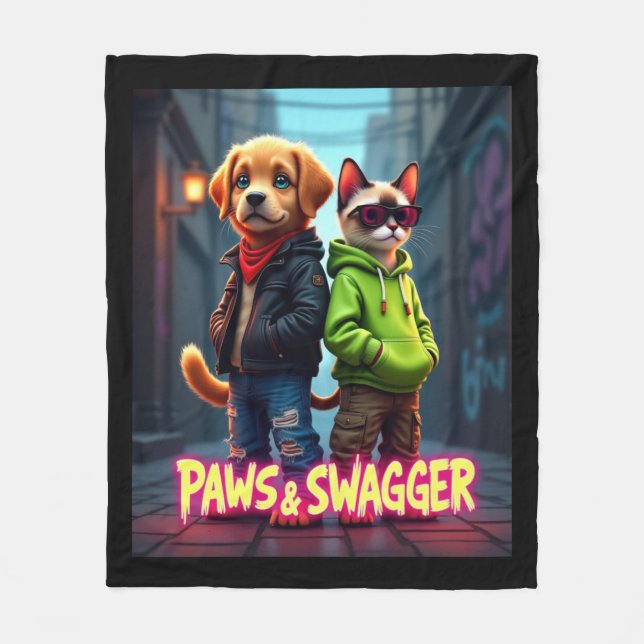 Tassar & Swagger™ Snyggt Pet Apparat för babyblank Fleecefilt (Framsidan)