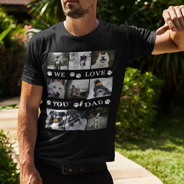Tassar Vi Kärlek You Pappa 9 Photo Collage T Shirt (Skapare uppladdad)