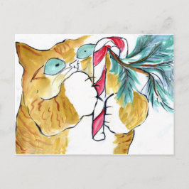 Tassar Yank! Orange Tiger & Candy cane Vykort