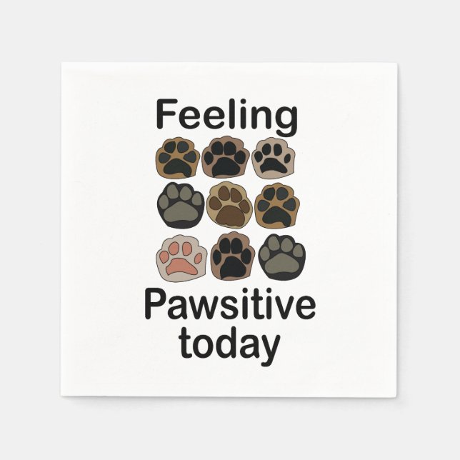 Tassavtryck Känner mig glad idag Djur födelsedag  Pappersservett (Framsidan)