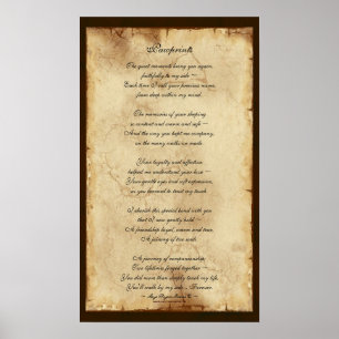 "Tassavtryck" Poster Pet Memorial Poetry