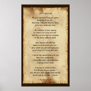 "Tassavtryck" Poster Pet Memorial Poetry