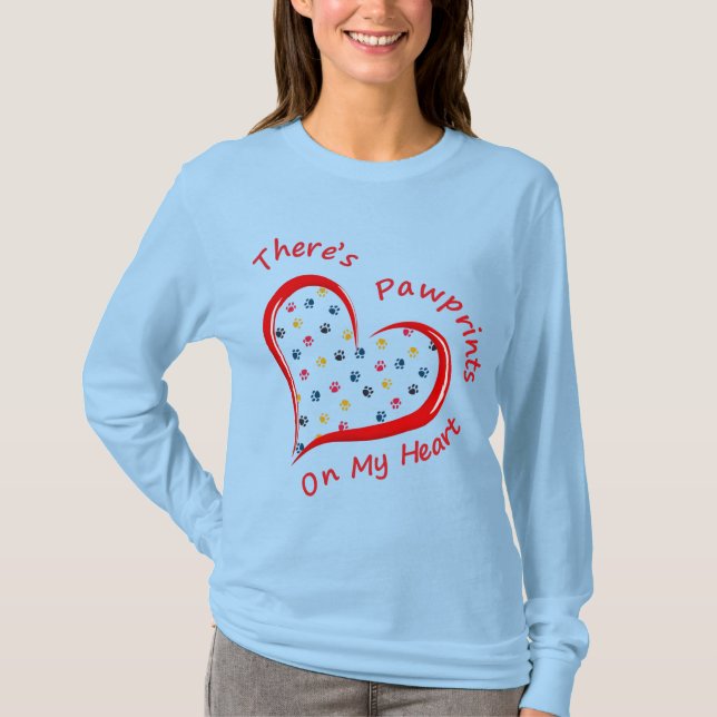 Tassavtrycken på mitt hjärta t shirt (Framsida)