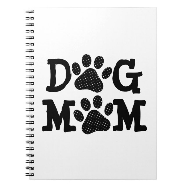Tassavtrycken Polka Dot HUND MAMMA Anteckningsbok (Framsidan)