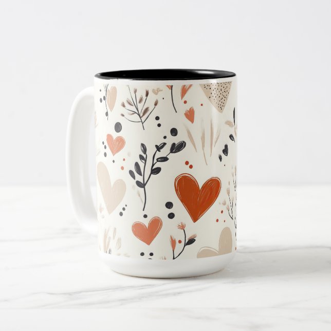 Tasse 2 Couleurs Personalized Valentine Coffee Mug Två-Tonad Mugg (Framsida vänster)