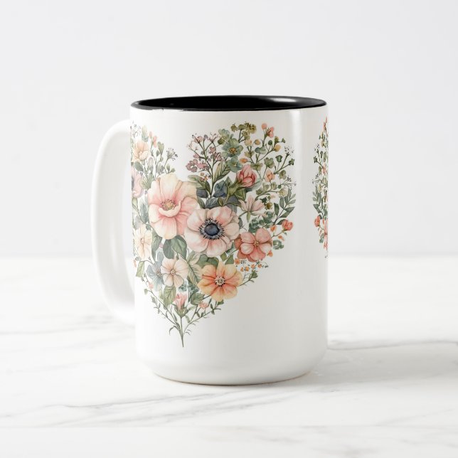 Tasse 2 Couleurs Personalized Valentine Coffee Mug Två-Tonad Mugg (Framsida vänster)