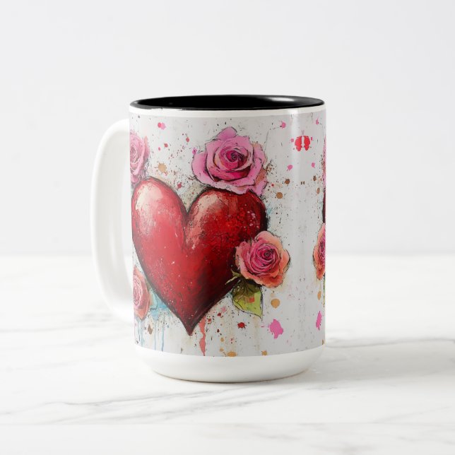Tasse 2 Couleurs Personalized Valentine Coffee Mug Två-Tonad Mugg (Framsida vänster)