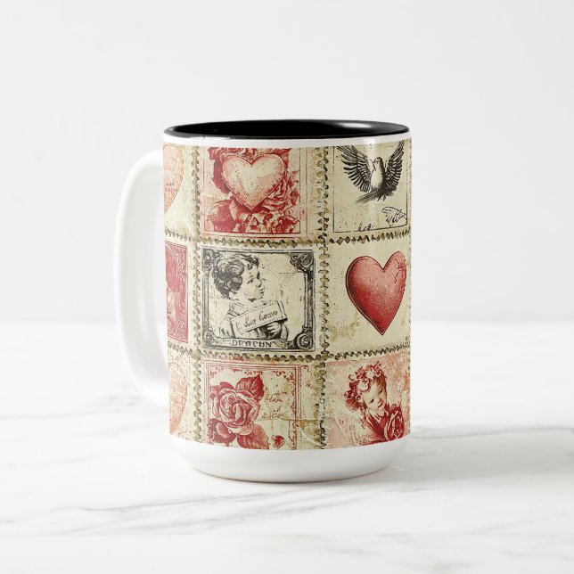 Tasse 2 Couleurs Personalized Valentine Coffee Mug Två-Tonad Mugg (Framsida vänster)