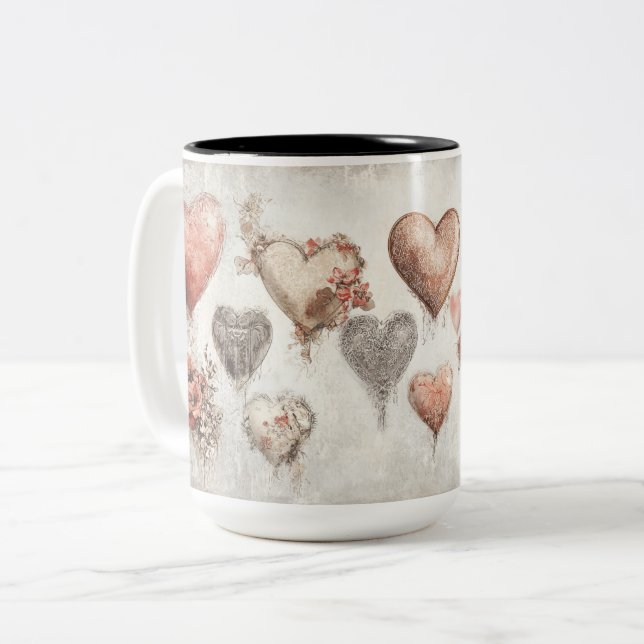 Tasse 2 Couleurs Personalized Valentine Coffee Mug Två-Tonad Mugg (Framsida vänster)