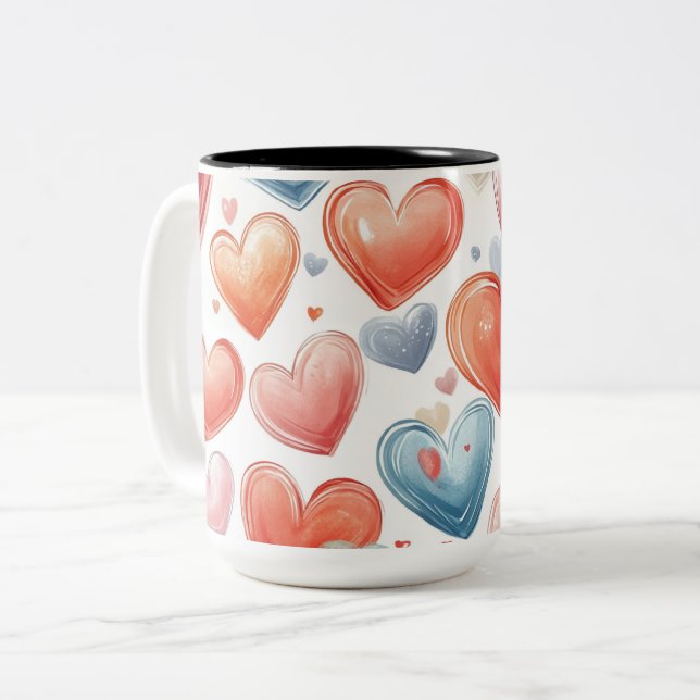 Tasse 2 Couleurs Personalized Valentine Coffee Mug Två-Tonad Mugg (Framsida vänster)