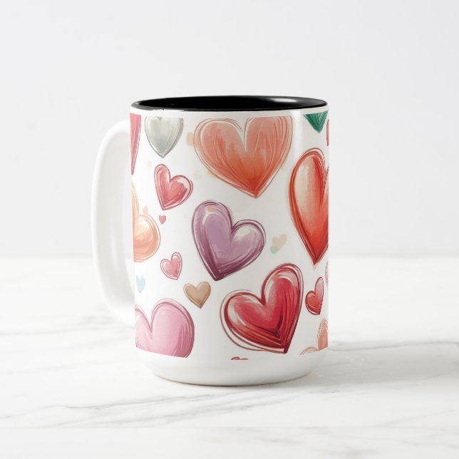 Tasse 2 Couleurs Personalized Valentine Coffee Mug Två-Tonad Mugg (Framsida vänster)
