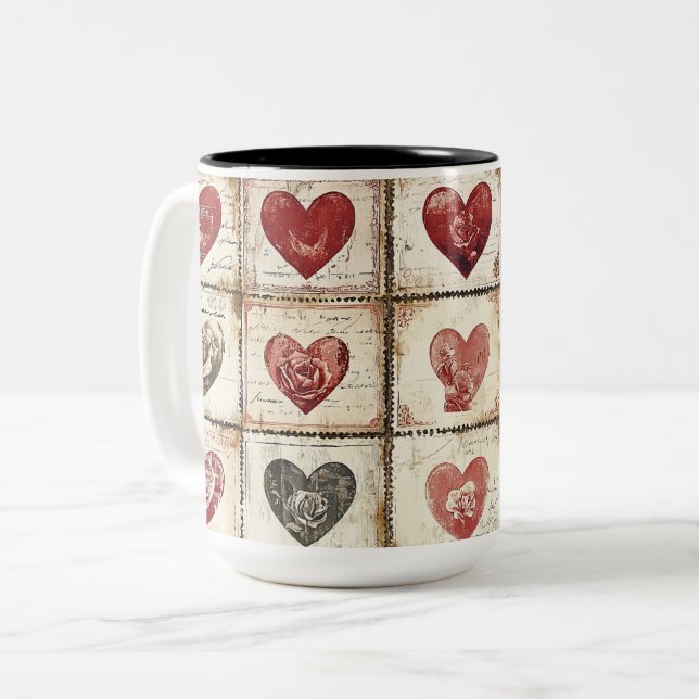 Tasse 2 Couleurs Personalized Valentine Coffee Mug Två-Tonad Mugg (Framsida vänster)