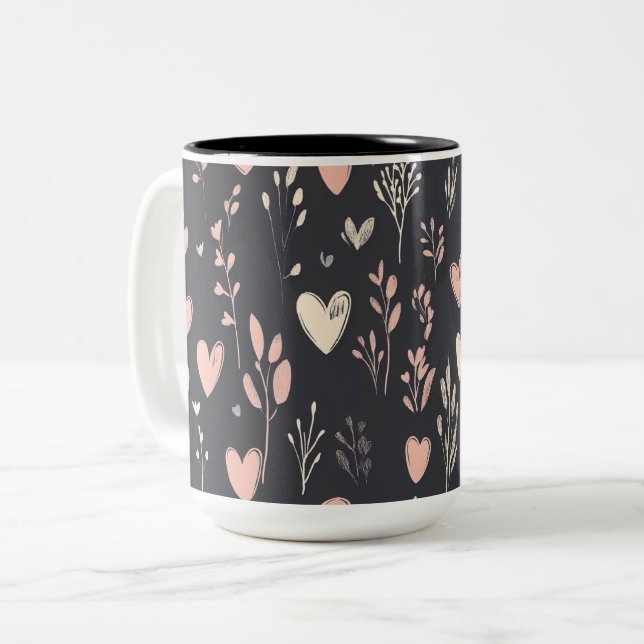 Tasse 2 Couleurs Personalized Valentine Coffee Mug Två-Tonad Mugg (Framsida vänster)