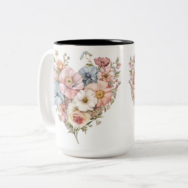 Tasse 2 Couleurs Personalized Valentine Coffee Mug Två-Tonad Mugg (Framsida vänster)