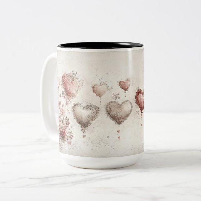 Tasse 2 Couleurs Personalized Valentine Coffee Mug Två-Tonad Mugg (Framsida vänster)
