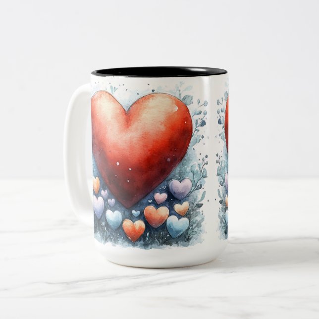 Tasse 2 Couleurs Personalized Valentine Coffee Mug Två-Tonad Mugg (Framsida vänster)
