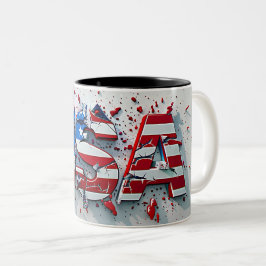Tasse 2 Couleurs USA Mug, 4th of July Mug, Indepen Två-Tonad Mugg