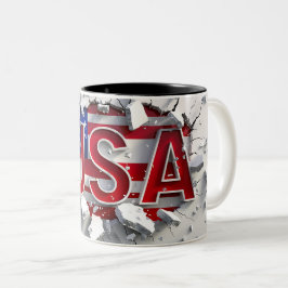 Tasse 2 Couleurs USA Mug, 4th of July Mug, Indepen Två-Tonad Mugg