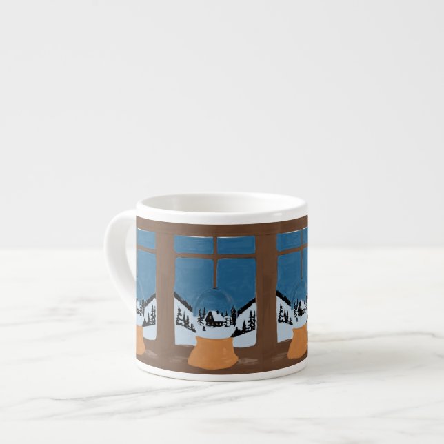 Tasse à Expresso Hivernale Scène de Boule à Neige Espressomugg (Framsida vänster)