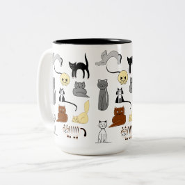 Tasse avec chats Två-Tonad mugg