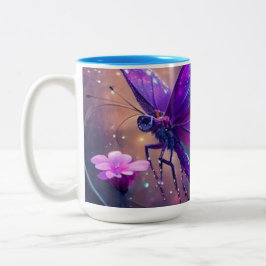 Tasse avec jolie papillon violet" Två-Tonad mugg
