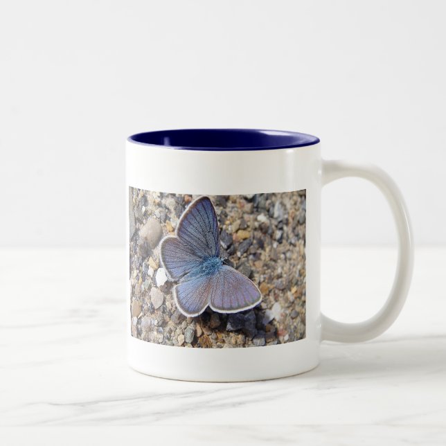 Tasse blauer Schmetterling Två-Tonad Mugg (Höger)