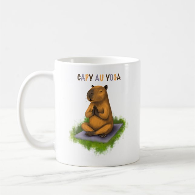 Tasse capybara au yoga kaffemugg (Vänster)