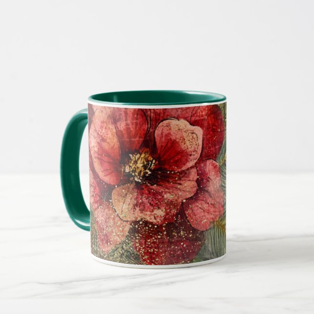 Tasse Christmas Collage Junk Journal Var05 Mugg (Framsida vänster)