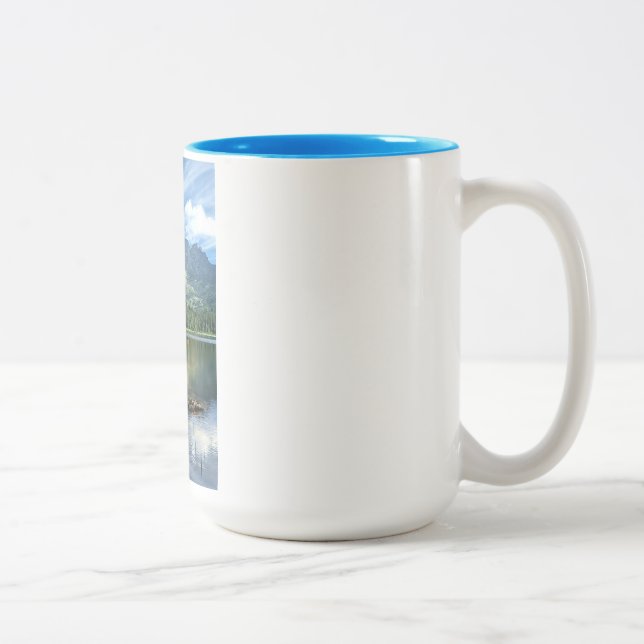 Tasse de Café Inspirée par la Beauté de nature" Två-Tonad Mugg (Höger)
