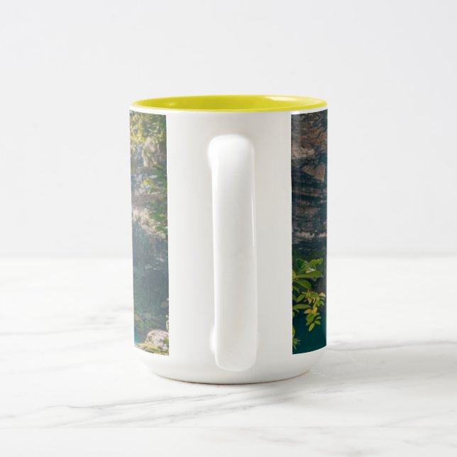 Tasse de Café Inspirée par la Beauté de nature" Två-Tonad Mugg (Handtag)