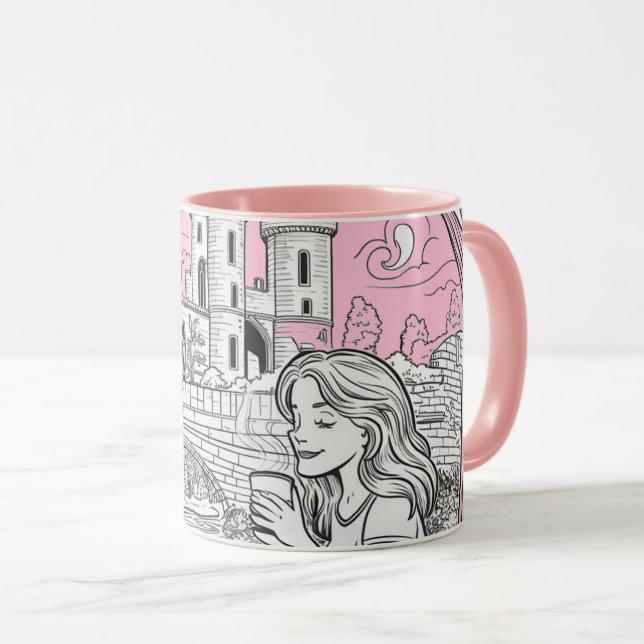 tasse de fille avec fleurs mugg (Framsida höger)