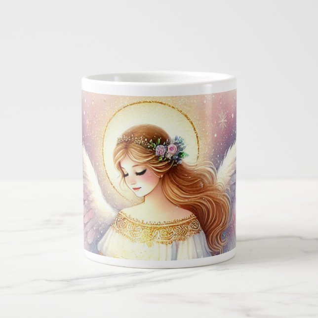 Tasse de Noël Aquarelle : Ange Céleste  Jumbo Mugg (Framsidan)