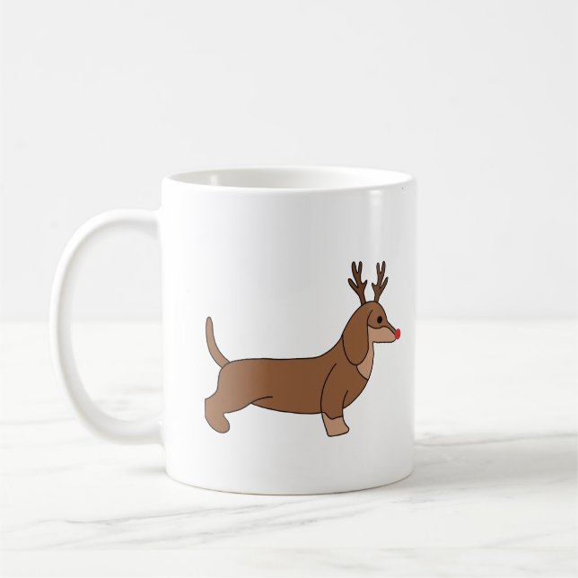 Tasse de Noël avec Teckel au Nez Rouge et Bois Kaffemugg (Vänster)