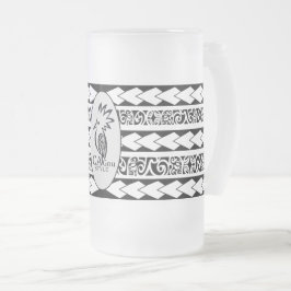 Tasse en verre glacé. Tribal Ethnic Frostat Ölglas